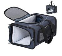 Petsfit Transportin Gato Plegable, Bolsa para Gatos & Perros para Aviones, Trasportines Gato Perro Apto para Coches & Trenes, Azul