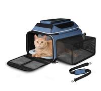 Petskd Transportador de mascotas expandible superior y lateral de 17 x 12 x 8.5 pulgadas, aprobado por JetBlue Frontier Spirit, transportador de lados suaves para gatos y perros pequeños con