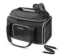 Petskd Transportín expandible de 45,72 x 33,02 x 24,13 cm, Aprobado por Las aerolíneas Southwest, Blando, para Perros y Gatos pequeños, con Cremalleras de Seguridad y Malla antiarañazos (Negro)