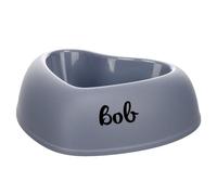 Petslino - Cuenco para comida y agua personalizable, diseño de corazón, color azul, 250 ml, con nombre de animales, antideslizante y apto para lavavajillas