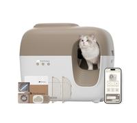 PetSnowy Snow+ Arenero Gatos Autolimpiable con TiO2-Desodorizar en la Fuente, Control por App, Protección de 7 Etapas, Detección De Múltiples Gatos, Capacidad De 83L para Gatos De 1,5-9 Kg