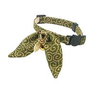 PetSoKoo Collar de Gato único con Orejas de Conejo, Estampado arabesco Antiguo, Encanto Tradicional de la Suerte de Japón. Separación de Seguridad, Peso Ligero, Suave, Duradero