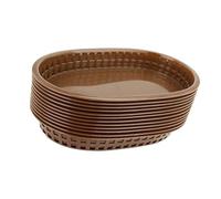 PETSOLA 12 Piezas Cestas para Fiesta Platillos para Corn Dogs Bandejas de Papas Trays para Servir Deli Material Ligero Adecuadas para Restaurantes Fiestas, MARRÓN, Individual