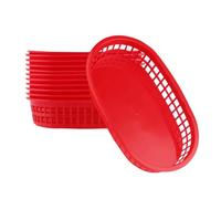 PETSOLA 12 Piezas Cestas para Fiesta Platillos para Corn Dogs Bandejas de Papas Trays para Servir Deli Material Ligero Adecuadas para Restaurantes Fiestas, Rojo, Individual