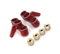 PETSOLA 2 Piezas Mangueta Dirección con Insertos Anodizado Repuesto Autopartes para Tuning, Rojo Y Plata