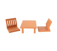 PETSOLA 3 Piezas Mesa Té Japonesa en Miniatura bajo Juego Mesa con Sillas Sillas en Miniatura Ligero Casa Muñecas para Diorama, Estilo A Mesa Cuadrada Baja Japonesa con Sillas 3 Piezas