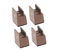 PETSOLA 4 Piezas Elevadores para Patas de Cama Ajustables con Abrazadera Extensores de Altura para Muebles Bloques Portátiles para Silla Accesorios, MarrÓn, Altura 5 Cm