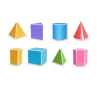PETSOLA 8 Piezas de Figuras Geométricas Plegables. Material Escolar para La Geometría Geométrica.