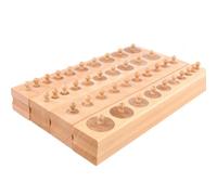 PETSOLA Bloques Cilindros | Desarrollo Motriz, Cilindros Madera con Pivote, Sensorial, Juguete Madera, para Educación en el Hogar