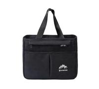 PETSOLA Bolsa Almuerzo con Aislamiento Reutilizable Bolsa para el Almuerzo Térmica con Compacta para Adultos, Oficina, Escuela, Array, 黑色
