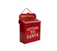 PETSOLA Buzón Navideño de Metal Estilo Festivo Buzón de Santa Santa Multifunción Caja Regalo Decorativa para Navidad