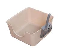 PETSOLA Caja de Arena para Gatos Bandeja de Arena para Gatos Bandeja de Arena Suave de 18 Cm de Alto Lado Inodoro para Gatos Caja de Aren, Café