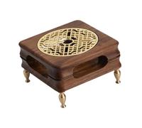 PETSOLA Calentador de Tetera Tradicional de Madera con Soporte para Vela Portavelas Base de Aislamiento Te para Te Adecuado para Cocina, MarrÓn, Individual