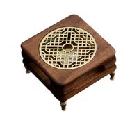 PETSOLA Calentador de Tetera Tradicional de Madera con Soporte para Vela Portavelas Base de Aislamiento Te para Te Adecuado para Cocina, Marrón Oscuro, Individual