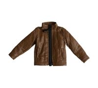 PETSOLA Chaqueta Miniatura para Muñeco 1/12 de Piel PU Modelo Fuerte para Figuras de Acción Decorativo Adecuada para Cosplay Coleccionista, MarrÓn