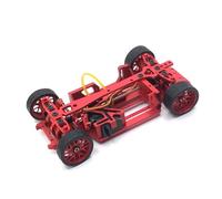 PETSOLA Chasis Metálico para Coche de Slide 1/28 y Resistente Chasis Metálico para Coche RC 1/28 Distancia Entre Ejes Ajustable, Rojo