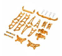 PETSOLA Coche Teledirigido Infantil Coche RC Automóvil Miniatura Vehículo Eléctrico con Kit Metálico para Mejorar Rigidez y Control Adecuado para Entretenimiento Regalos, Gold