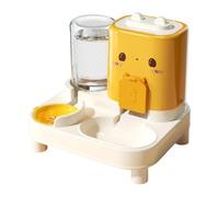 PETSOLA Comedero Automático para Mascotas Dispensador de Alimento Y Agua Diseño Compacto con Contenedor Transparente de Fácil Verificación Fabricado en, Amarillo, Individual