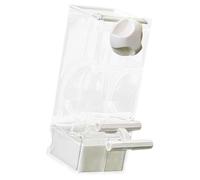 PETSOLA Comedero Automático para Pájaros Dispensador de Alimento Contenedor de Semillas Alimentador de Jaula PP Instalación Externa Y Recarga Sencilla Adecuad, Blanco