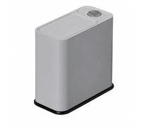 PETSOLA Cubo Estrecho Rectangular Cubo con Tapa Botón sin Electricidad Papelera con Apertura Silenciosa para Oficina, Gris