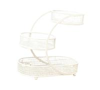 PETSOLA de Hierro con Varios Niveles para Almacenar Verduras, Organizador para Encimera, Mesa de Comedor O para Aperitivos, Blanco, tal como se describe