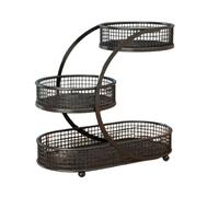 PETSOLA de Hierro con Varios Niveles para Almacenar Verduras, Organizador para Encimera, Mesa de Comedor O para Aperitivos, Negro, tal como se describe
