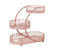 PETSOLA de Hierro con Varios Niveles para Almacenar Verduras, Organizador para Encimera, Mesa de Comedor O para Aperitivos, Rosa, tal como se describe