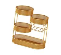 PETSOLA de Varios Niveles para Encimera, Frutero de Gran Capacidad, Ahorro de Espacio, Decoración Del Hogar, Centro de Mesa, Contenedor para B, Oro, tal como se describe