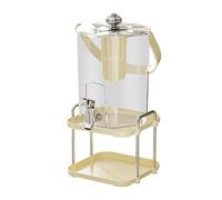 PETSOLA Dispensador de Bebidas 5 Grifo Jarra para Agua Fría Contenedor para Té Y Jugo con Filtro Y Vertido Instantáneo Material PET PP Y Acero Co, Blanco, Individual