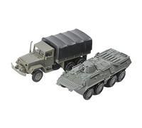 PETSOLA Escena de Maquetas de Vehículos: Camión de Transporte de Personal M35 Y Tanque BTR-80 a Escala 1/72