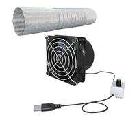 PETSOLA Extractor de Aire Ventilador para Ventilación Compacta Portátil Instalación Rápida Resistente Al Uso Constante para Sótanos Viviendas Oficinas Cocinas, Tubo de Ventilador único de 1 m.