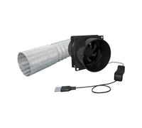 PETSOLA Extractor de Tubos de, Cobertizos Silenciosos, Casa para Perros Y Mascotas, Ventilador Portátil, Ventilador para Ventanas, Y Cocinas, Tubo de Doble Ventilador 3M
