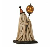PETSOLA Fantasma con Farol Luminoso Figura Fantasma Festivo Figura Resina para Halloween, Chimenea, Recibidor