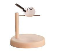 PETSOLA Figura de Pájaro Miniatura OB11 Coleccionable Muñeco Decorativo Adorno Modelo Resina con Cuerpo Redondeado y Acabados Adecuado para Escritorio, Pájaro Gordo De Perfil + Un Soporte
