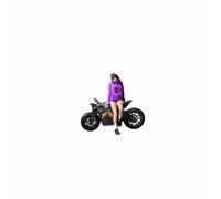 PETSOLA Figura de Resina Escala 1:64 Detalles Finos Conjunto de Muñeca Chica Motocicleta Miniatura Coleccionable Motocicleta para Exhibición