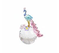 PETSOLA Figurita de Cristal Estatua de Esfera Decorativa Adorno de Mesa Acabado Cuidado y Presencia Luminosa para Decoración Refinada Adecuada para Sala, Transparente, Cola De Pavo Real Transparente