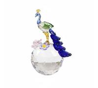 PETSOLA Figurita de Cristal Estatua de Esfera Decorativa Adorno de Mesa Acabado Cuidado y Presencia Luminosa para Decoración Refinada Adecuada para Sala, Azul, Cola De Pavo Real Azul