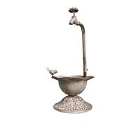 PETSOLA Florero Metal con Grifo Rústico Jarrones Recipiente para Jardín