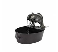 PETSOLA Fuente Agua Recirculante Resina y Plástico Ligera Fuente Decorativa con Figura Animal Minimalista Resina para Rincones Paisajísticos, Estilo E