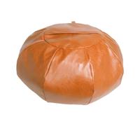 PETSOLA Funda de Puf Sin Relleno, de Almacenamiento, Decoración del Hogar, Estilo Bohemio, de Piel Sintética, para Reposapiés, Cojín de Asiento para D, MarrÓn, Individual