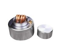 PETSOLA Hornillo de Alcohol Quemador para Mochileros Estufa Compacta Hornilla Metálica Cocina de Emergencia con Capacidad de 200ml Adecuado para Exploración, Plata
