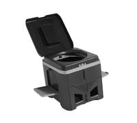 PETSOLA Inodoro Portátil Plegable con Tapa Asiento Ergonómico Multifuncional Material PP Portátil Y Fácil de Limpiar Adecuado para Adultos Y Niños Uso en Camp, Negro