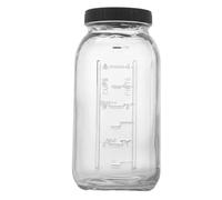 PETSOLA Jar Pitcher Jarra de Vidrio Jarra con Asa Jarra con Tapa Jarra Hermética Recipiente Multiuso de Silicona Que Evita Derrames Adecuada para Cocina, 64OZ, Tapa Negra Con Escala