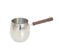 PETSOLA Jarra Espumadora de Leche Forma de Huevo Acero Inoxidable Cazo Pequeño Multiusos para Cafetería, 420ML