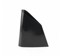 PETSOLA Jarrón Trapezoidal Metálico Jarrón Geométrico Alto Brillo Florero con Borde Inclinado para Recibidor, Negro, Pequeño L210 W70 H260MM