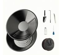 PETSOLA Juego Baa para Oro | Compacto, Kit Oro con Pala, Estable, para Excursiones, Principians, Negro, 8-Piece SET B