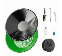 PETSOLA Juego Baa para Oro | Compacto, Kit Oro con Pala, Estable, para Excursiones, Principians, Negro, Juego 8 Piezas A