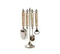 PETSOLA Juego Bar con Soporte corativo Set Coctelería con Soporte Elegante Coctelera para Bnrs, Coleccionistas, Salón, 14 9 30cm, Juego De Bar De Rombos Marrones