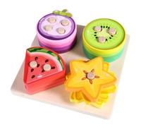 PETSOLA Juego Clasificación con Columnas Pedagógico Torre Apilar Didáctico Torre Ensartables para, Guarría, Frutas