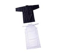 PETSOLA Kendo Set Vestimenta Japonesa Tradicional Uniforme Samurái Kimono Aikido Traje Kung Fu Confeccionado en Poliéster Adecuado para Clases D, Azul y, 180CM